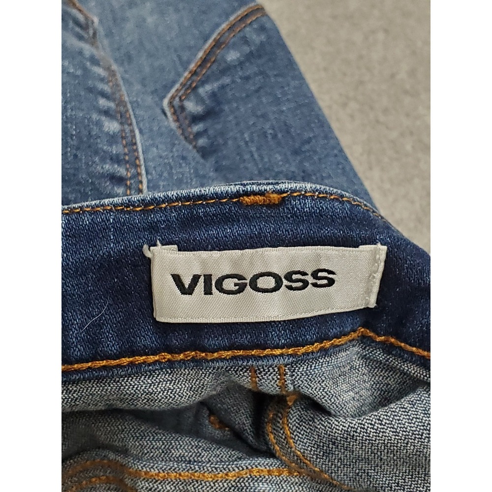 Vigoss Women Shorts 32 Blue Denim Jeans Harley Short Distressed 3" Inseam - Picture 5 of 14